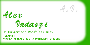 alex vadaszi business card